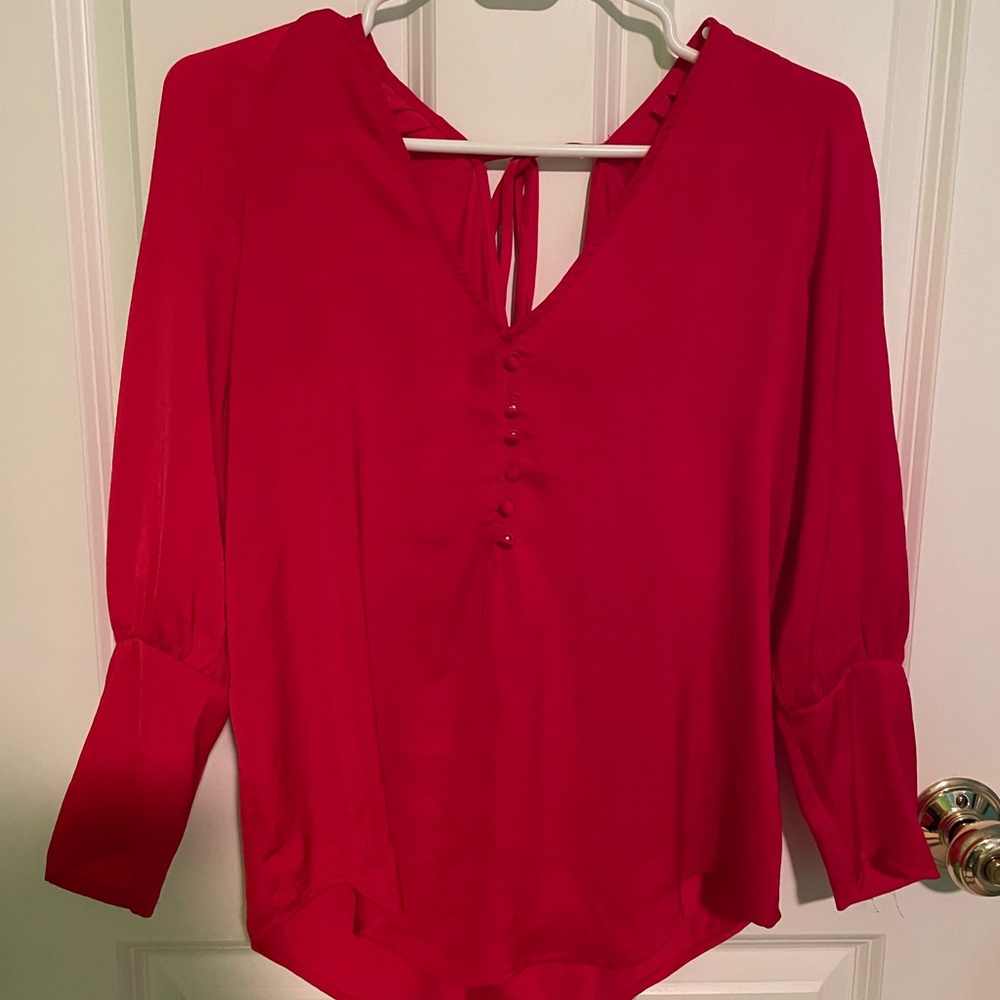 Red Long Sleeve Blouse